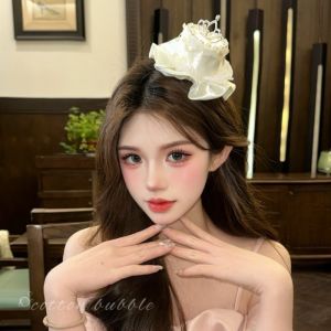 French Style Pink Tulle Hat Feminine Birthday Headwear Bridal Accessory Elegant Lady Headpiece for Womens Dresses