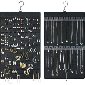 Double Sided Wall Mounted Jewelry Bag Jewelry Display Felt Earrings Storage Bag Necklace Ring Jewelry Organizer Package