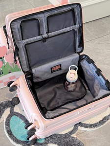 Roaming New Fashionable Front Opening Luggage Bag 20 Inch Expandable Suitcase Leather Carry-On Box for Travel Men Women