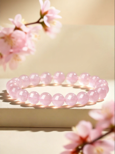 East Beauty | Pink Natural Rose Quartz Bracelet For Women