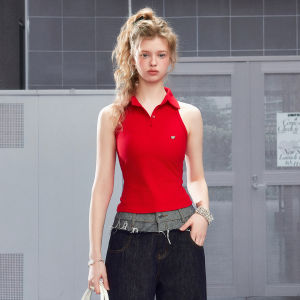 Unifree | Halter Polo Neck Sleeveless Slim Fit Vintage Top