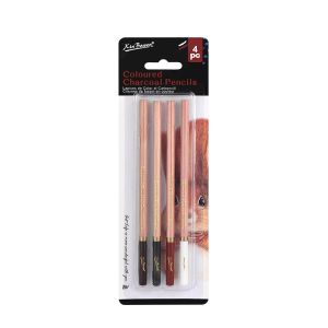 4Pcs Professional Sketch Charcoal Pencils Set Colored Soft Pastel Pencils White Carbon Pencil for Students Drawing Art Supplies