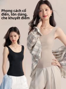 MiiOW | Áo ba lỗ Ice Silk không đường may MiiOW dành cho nữ mùa hè mỏng mặc ngoài không cần đeo áo ngực một mảnh lưng đẹp dây đeo cơ bản