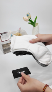 Combo 5 đôi tất nam cổ cao GOMTAT vớ cổ cao cotton sọc gân kháng khuẩn thoáng khí - OAS-1702-CB5