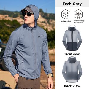 Jeep | Jeep Mens Outdoor Lightweight Breathable Sun Protection Water Resistant Jacket Summer Cycling Special Outerwear Polyester Fiber Skin Clothes