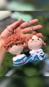 Móc khóa len cặp đôi xinh xắn - móc khóa couple