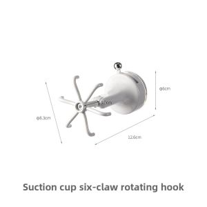 FaSoLa | Kitchen Suction Cup Hook Rotating Six-pronged