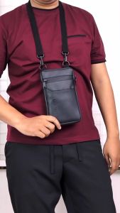 Vios Kaneen - Tas Hp Pria Wanita Waterproof Hitam Dompet Kartu dan Uang