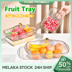 Transparent Candy / Fruit Platter Transparent Storage Plate With Lid Snack Serving Tray Dried Fruit Candy Food Platter With Lid Reusable Party Home Office Fruits Nuts Cookies Box Storage Tray 储物盘