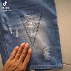 Celana Pendek Jeans Sobek pria riped size lengkap sampai Jumbo