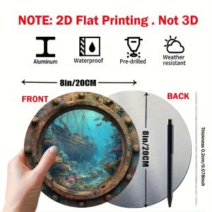 CIFbuy | Trang Trí Tường Theo Chủ Đề Đại Dương Bằng Nhôm Tấm Kim Loại Trang Trí Tường 787x787in 2D Flat Home Room Lễ Hội Mùa Thu Trang Trí Nhà Nghệ Thuật