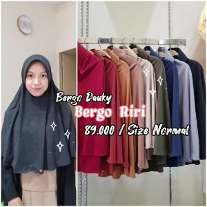 Dauky Bergo Riri Hijab Instan Pakaian Muslim Wanita Dewasa Kerudung Instan Bahan Kaos All Size
