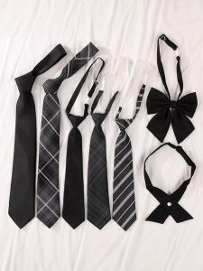 JK Style Student Bow Tie for Women and Men with Zipper Closure