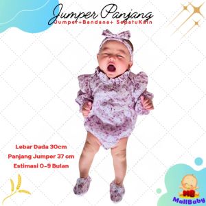 BabyBeb Jumper Bayi Perempuan Lengan Panjang Katun Premium Jepang Cantik Baju Anak Cewek Satomi 0-9 Bulan