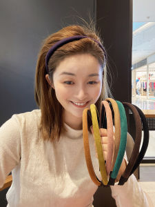 Green Hair Clip Womens New Style High Forehead Face Wash Black Hair Bandage Headwear Korean Style Fresh out Fashion Accessory