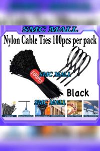 Heavy-Duty Nylon Cable Ties Black High-Quality Zip Tie Cable Strap(Original 100Pcs/Pack)8/10inch Multipurpose Adjustable