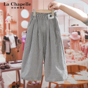 La Chapelle Childrens Plaid Wide Leg Pants Summer Casual Thin Girls Fashionable Clothing Brand LA CHAPELLE HOMME