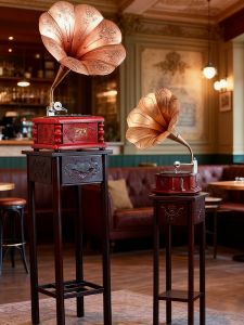 เครื่องเล่นเสียงบันทึกย้อนยุค โทรศัพท์โบราณ โทรทัศน์ วิทยุ ของตกแต่ง ของสะสม วัสดุโลหะ วัสดุอื่น ๆ งานฝีมือ