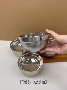 Ready Stock! Stainless Steel Bowl – Double-Layer Insulated Durable & Elegant 🍜