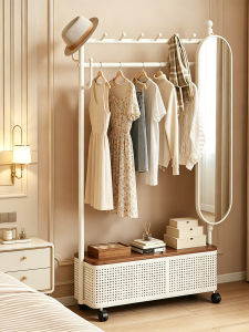 HM | Movable Clothes Storage Rack with Full Length Mirror