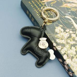 Creative Car Decoration Keychains Anti-Lost Fashionable Simple Design PU Leather Keyring Toy Hanging Ornaments