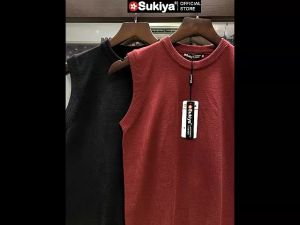 Áo Len Ghile Nam Cổ Tròn Tay Ngắn SUKIYA Chất Len Lông Cừu Mềm Mịn Hàng Cao Cấp AL53