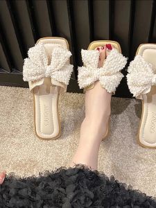 Fans 2024 womens slippers summer soft sandals French flat sandals