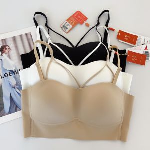 Gufei 27201 ไม่มีสาย Bralette Seamless Anti-exposure ฤดูร้อน สวมใส่ได้ บราชิ้นเดียวหลังสวยไม่มีห่วงเหล็ก หน้าอกเล็ก
