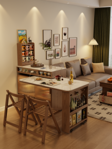 DONGMU | Rotatable Solid Wood and Porcelain Table