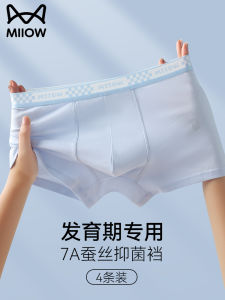 Pure Cotton Boys Underwear Teenage Boys Boxer Shorts Mid-Waist Elastic Comfortable Inner Waistband Four Corners Briefs