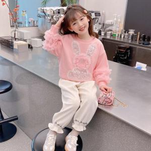 Little DR Hoodie for Kids Girls Cotton Teenage Sweatshirt Pink Long Sleeve Sport Sweater Cartoon Cute Rabbit 2023 New Korean Style Hooded Teen Top Comfortable baju hoodie budak perempuan