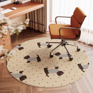 Thảm Tròn Lông Xù Cách Âm Dễ Vệ Sinh Lớp Đế PVC 100% Polyester Trang Trí Nội Thất Gia Đình Đệm Cho Ghế Học Tập Ghế Chơi Game Ghế Máy Tính
