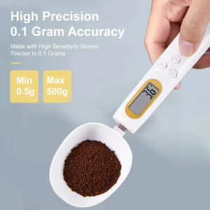 Electronic Measuring Coffee SpoonLCD Digital Kitchen ScaleSpice High Precision Weights Up To 500gUSB Charging for Cat Food