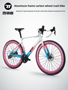West Biking | Racing Bicycle Carbon Fiber Wheelset 3D Printed Saddle Hydraulic Disc Brakes