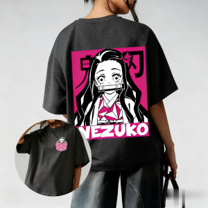 เสื้อยืดลายอนิเมะดาบพิฆาตอสูร เนซึโกะ คามาโดะ แบบยูนิเซ็กซ์ สำหรับผู้หญิงและผู้ชาย แขนสั้น พิมพ์ลายกราฟิก สไตล์ลำลอง สตรีทแวร์ แฟชั่นฤดูร้อน สไตล์ Y2K