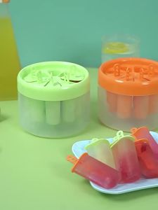 Reusable Ice Cream Mold 8 Hole Clear Plastic Base Non-stick Homemade Ice  Tray With Handle for Kids DIY Snacks