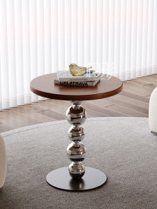 French Mid-century Miniature Cherry Wood Coffee Table Portable Small round Table Bedside Sofa Side Table Luxury Quality