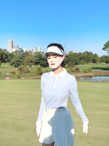 PGM Golf Women Sunscreen Mask Outdoor Sports Cycling Breathable Washable Reusable Face Cover Double Layer Ice Silk Mask KOZ010