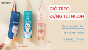 Giỏ túi treo đựng túi nilon tái sử dụng gọn gàng tiết kiệm không gian