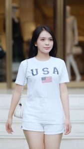 Áo Thun Nữ Nhập Khẩu Thái Lan chất liệu cotton cao cấp (P01-USA)