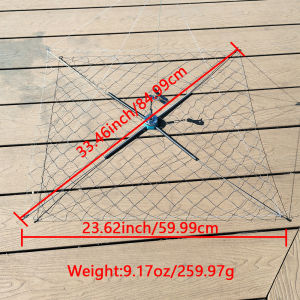 1pc anti bite wire crab cage underwater elastic shrinkage fishing net 60cm diameter professional underwater fishing equipment