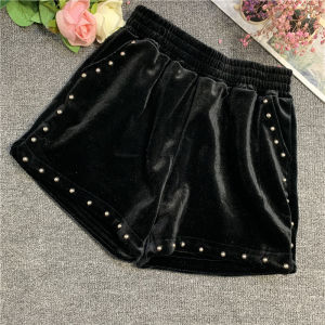 Quần Short Đùi Rộng Thêu Dày Cao Cổ Phong Cách Thường Ngày