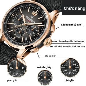 Đồng Hồ Đeo Tay Nam PAGANI DESIGN 41mm Chronograph Chống Nước 100M Đồng Hồ Đeo Tay Thạch Anh VK63 Có Đánh Dấu Số Ả Rập Thương Hiệu Hàng Đầu Quà Tặng Cho Hombre