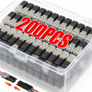 10-100Pcs 2 Pin Way Plug Electrical Connector with Locking Buckle Automotive Waterproof Solderless Wire Cable Electrical Connector Strip Terminal