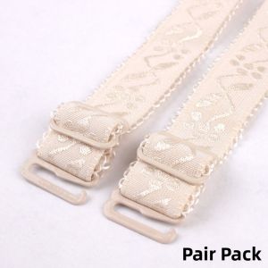 Colorful Elastic Fabric Bra Straps Printed Embossed Anti-Slip Wide Accessories for Underwear DIY Brand Plant Floral Pattern