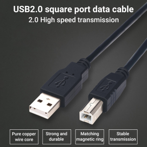All copper black USB2.0 square port printer data cable⚡PH deliveryIn stock⚡