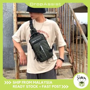 DROPASSIST 1391 READY STOCK Nylon Stylish Shoulder Chest Waist Sling Crossbody Men Women Pouch Sling Bag Beg Lelaki / Perempuan