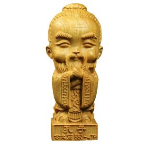 Feng Shui Academic Success Carved Yu Bai Wood Sculpture Confucian Creative Cultural Gift for Teachers And Classmates Home Decor