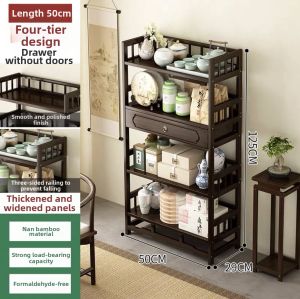 Household Chinese Style Tea Cabinet Storage Shelf