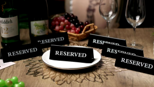 6pcs Reserved Sign Acrylic RESERVED Table Board Hotel Restaurant Reserved Table Signs Reminder Sign